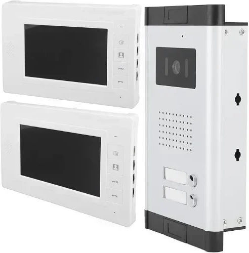 Kit Interfon 2 Videointerfoane Color Lcd 7” 1 Sonerie Cameră Cu Infraroșu