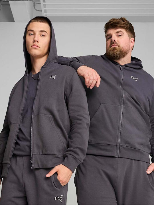 PUMA Better Essentials Gray Cardigan With Hood