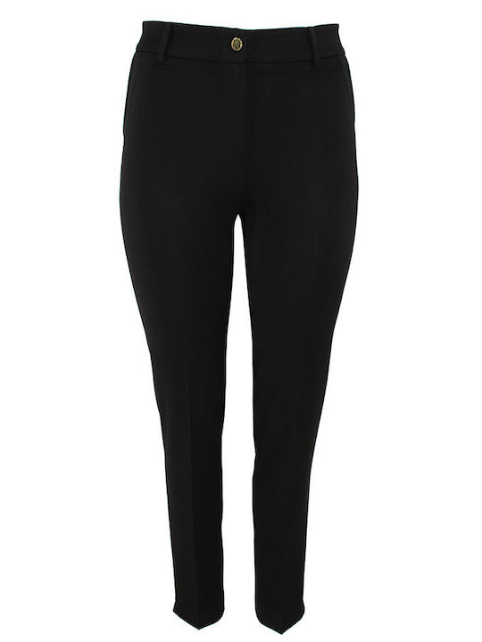 Women's Fabric Trousers Slim Fit Black