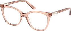 Guess Guess Damen Acetat Schmetterling Rosa GU5...