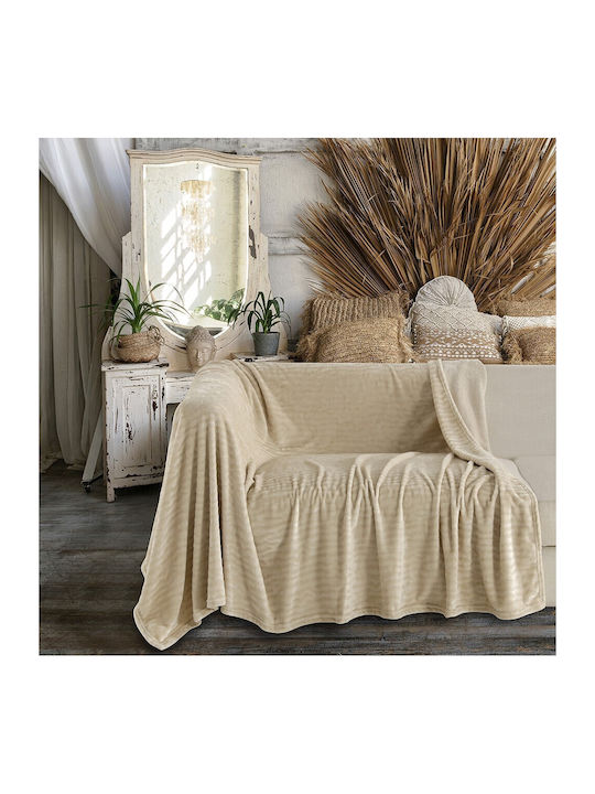 Melinen Enzo Ριχτάρι Πολυθρόνας Ζακάρ 130x170εκ. Beige 20003801