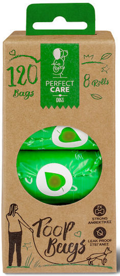 Οικολογικά Ρολά Perfect Care Poop Bags Eco Ακαθαρσίες Σκύλου Χωρίς Άρωμα 8 Ρολά 120 Σακούλες