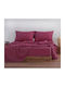 Nef-Nef Homeware Bettlaken für Einzelbett mit Gummiband 100x200+30cm. Basic Bordo