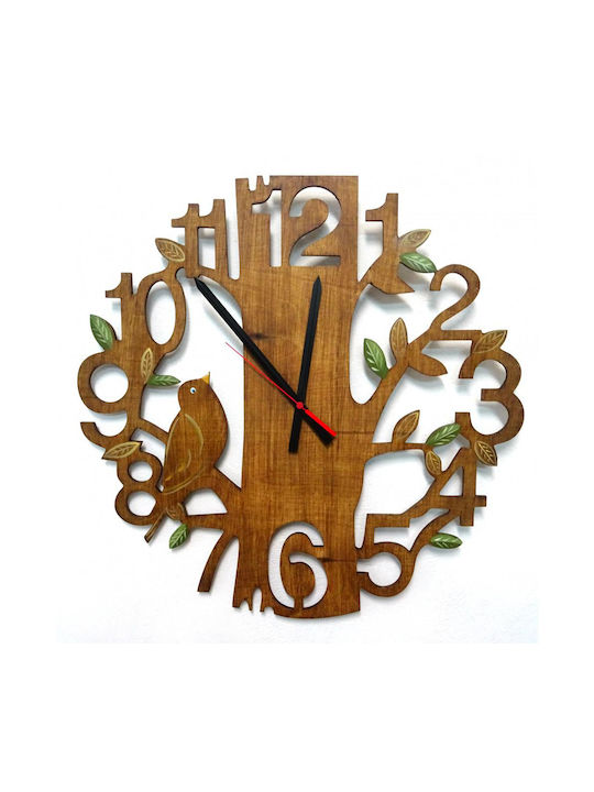 Artifact Wall Clock Wooden Brown Ø60cm