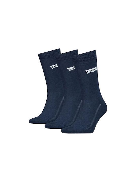 Levi's Men's Regular Cut Socks Batwing Logo 3 Pairs Navy