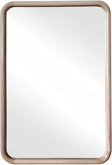 Liberta Symmetron Oglindă de Perete cu Bej Ramă din Lemn 90x60cm 1buc