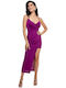 RichgirlBoudoir Rochie de Seară cu Slit Violet