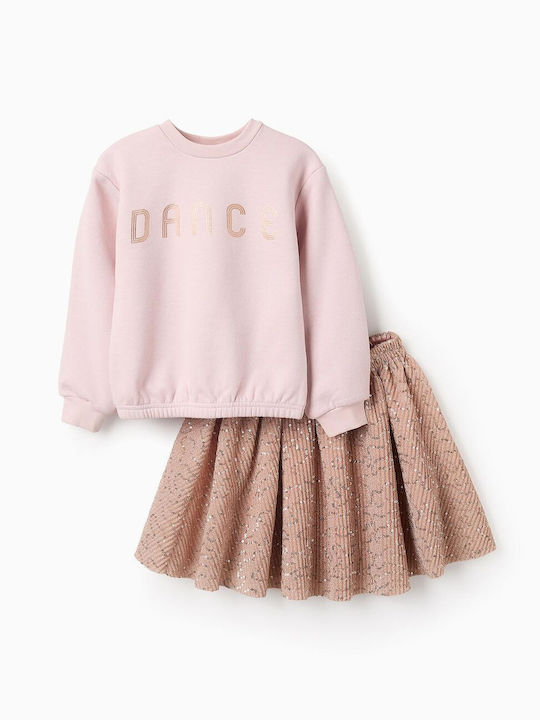 Zippy Kids Set with Skirt Winter 2pcs Pink