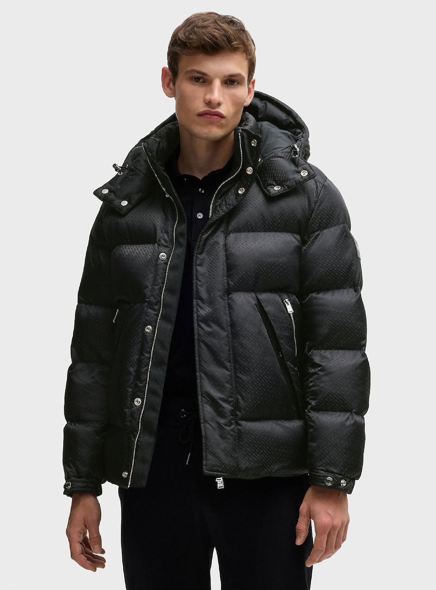 HUGO BOSS ジャケット　50サイズ　新品未使用　保管品 HUGO BOSS (ヒューゴボス) フード着脱 撥水 モノグラム柄 ダブル