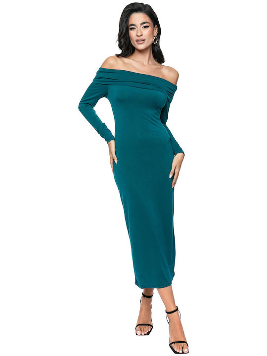 RichgirlBoudoir Midi Evening Dress Petrol Blue