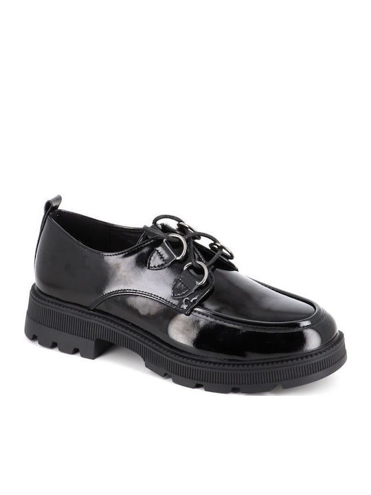Leather Women's Loafers in Black Color
