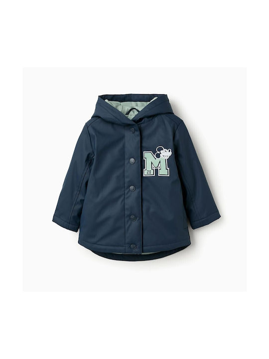 Zippy Waterproof Kids Casual Jacket with Hood Blue