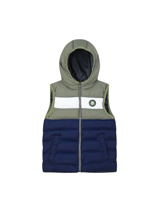 Energiers Kids Quilted Jacket Sleeveless with Hood Blue