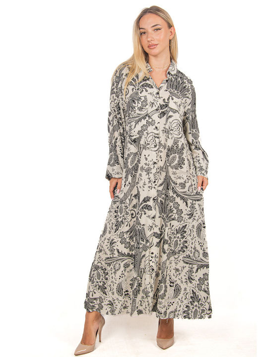 Black and White Paisley Shirt Dress