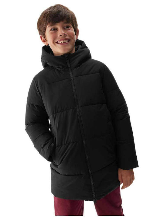 Kids' Casual Jacket Long with Hood Black