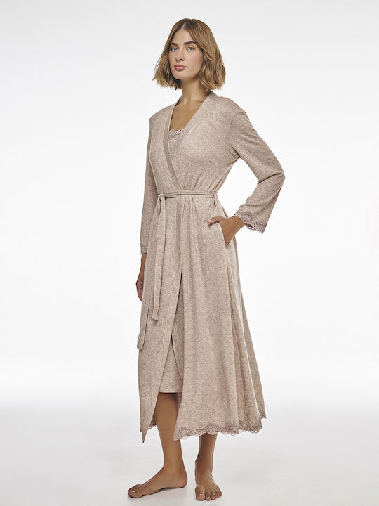 Lida Winter Damen Robe Cappuccino