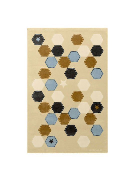 Saint Clair Polygon Kinder Teppich Beige 115x175cm