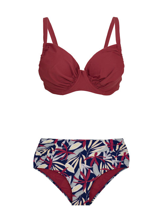 Set Bikini Floral Terracotta