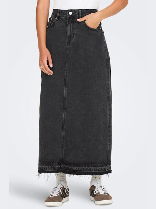 Only Maxi Skirt Polka Dot Washed Black