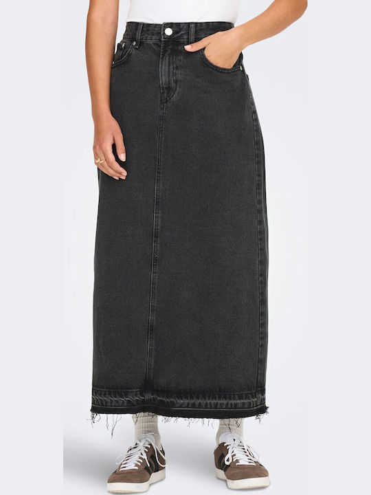 Maxi Φούστα Πουά Washed Black