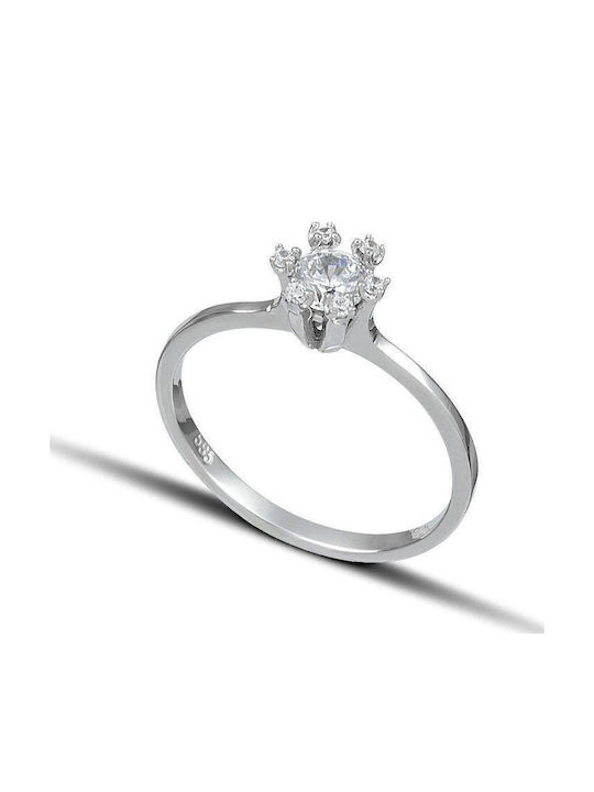 Themelidis Jewels Μονόπετρο από Λευκόχρυσο