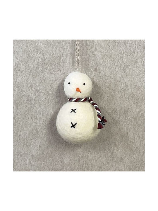 Synchronia Christmas Hanging Snowman With Gold Dust With Beads