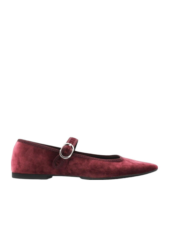 Pantofi balerini pentru femei in Burgundy Culori