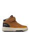 J Bunshee B Παιδικά Sneakers High Ανατομικά με Σκρατς Καφέ