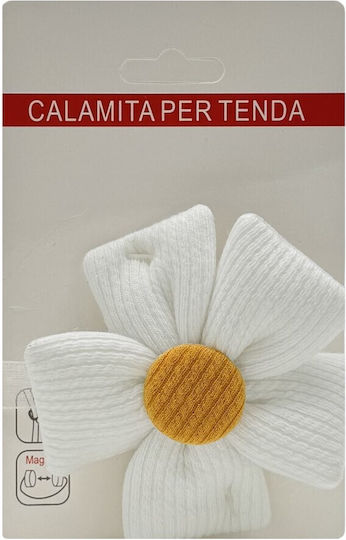 Flower Tie-Back Magnetic Alb 1buc