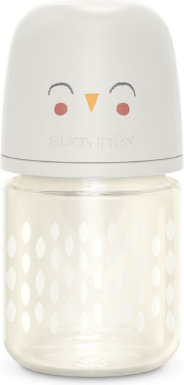 Suavinex Glass Baby Bottle Anti-colic with Silicone Teat for 0-6 Months Beige 120ml