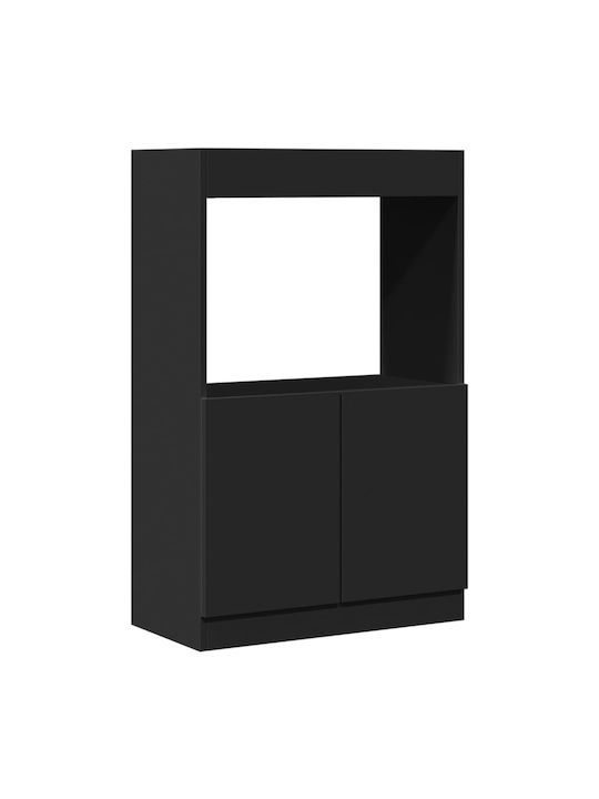 Cabinet Wall Black Velvet-Black Metal 63x33x100cm