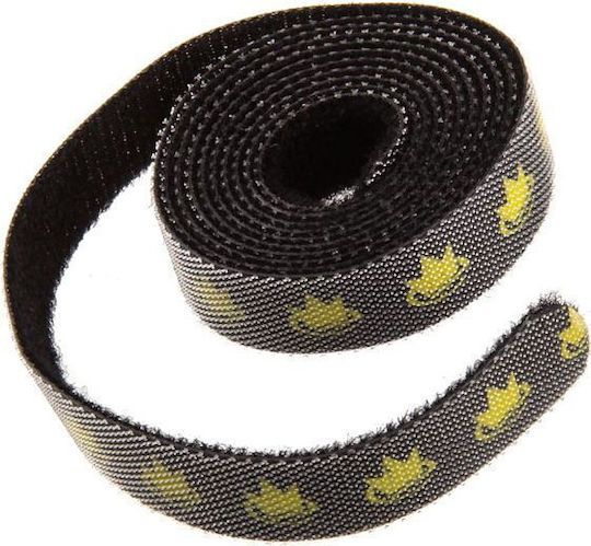 Velcro Δεματικό Καλωδίων Πλαστικό 1000mmx12.5mm σε Μαύρο χρώμα (1τμχ)