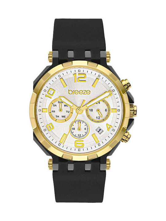 Breeze Dual Time Ceas de Damă cu Negru Curea di...
