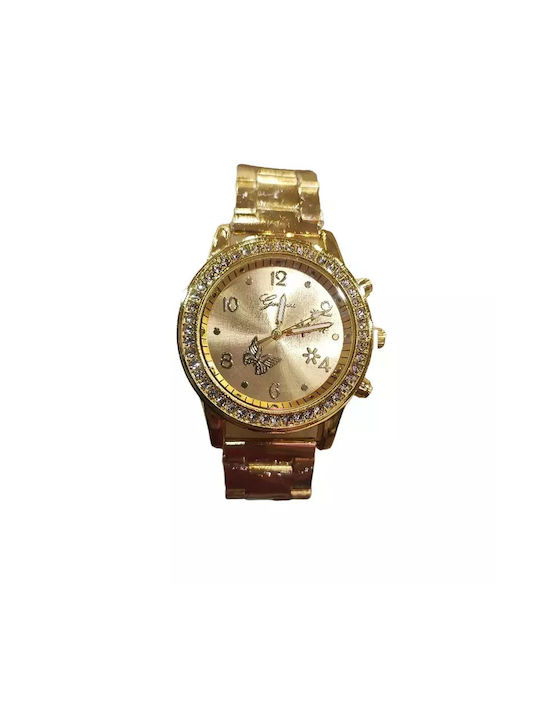 Watch with Gold Metal Bracelet