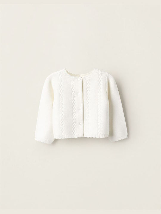 Zippy Kids Cardigan Knitted White