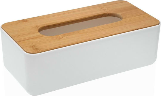 Versa Θήκη για Χαρτομάντηλα Ξύλινη Λευκή 26.1x13.1x8.6cm 21890189