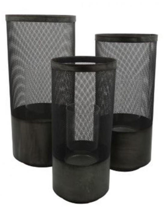 Metal Grey Candle Holder with Dimensions 18x40.5cm