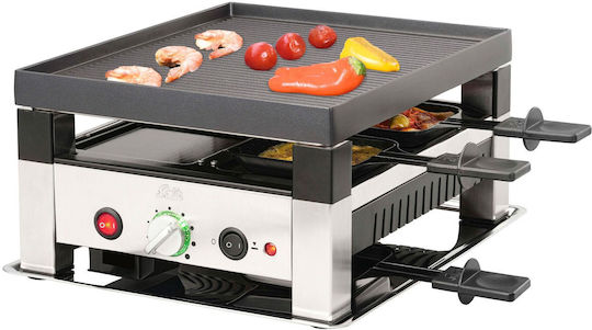 Solis Tabletop Electric Grill Raclette Smooth and Ribbed Plate 1020W with Adjustable Thermostat