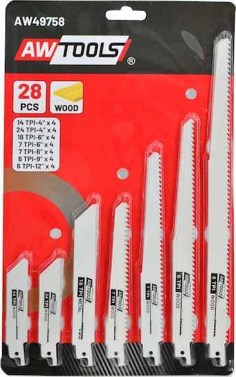 Awtools Saber Pile Jig Saw Blades 28 Pieces