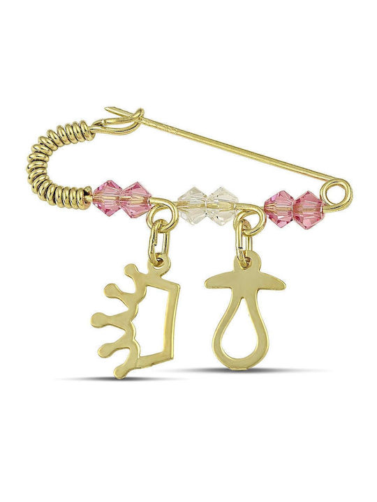 Themelidis Jewels Kinder Sicherheitsnadel aus Gold 14K für Mädchen