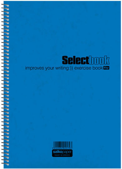 Salko Paper Spiral Notebook Ruled A4 120 Sheets 4 Subjects Select Book Light Blue 1pcs