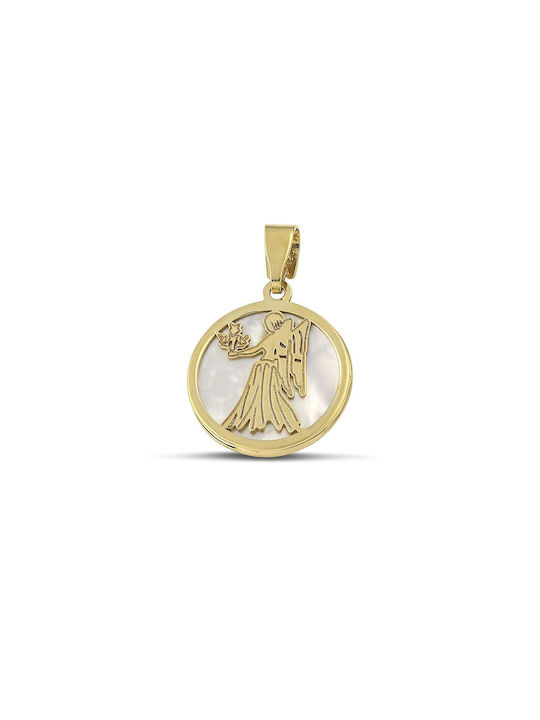 Themelidis Jewels Кремъст Зодиакален Знак Дева от Жълто Злато 9К