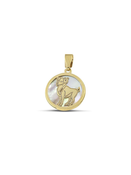 Themelidis Jewels Charm Зодиакален Знак Овен От Жълто Злато 9К