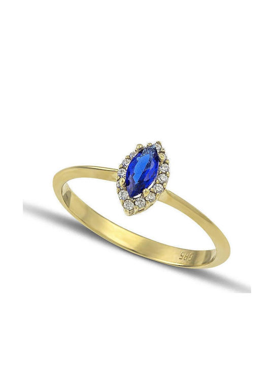 Themelidis Jewels Ring with Zircon made of Gold 14K