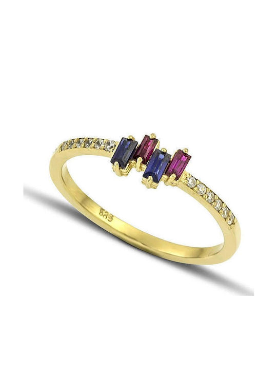 Themelidis Jewels Ring with Zircon made of Gold 14K