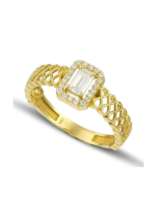 Themelidis Jewels Γυναικείο Δαχτυλίδι με Ζιργκόν από Χρυσό 14Κ