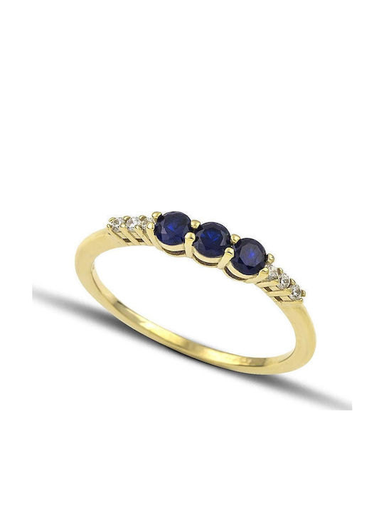 Themelidis Jewels Ring with Zircon made of Gold 14K