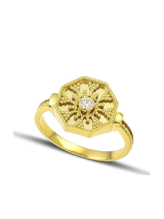 Themelidis Jewels Γυναικείο Δαχτυλίδι με Ζιργκόν από Χρυσό 14Κ