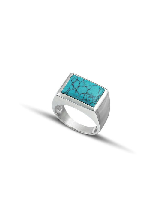 Themelidis Jewels Ανδρικό Δαχτυλίδι με Πέτρες από Ασήμι