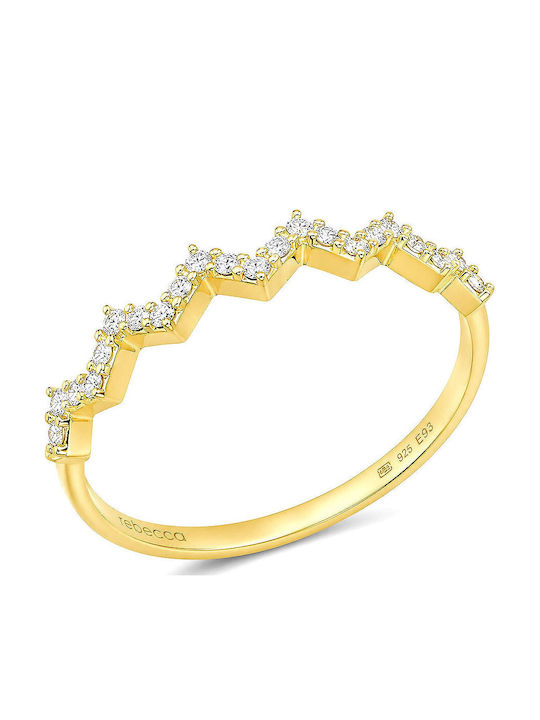 Rebecca Women's Silver Gold Plated Ring Rebecca Women's Silver Gold Plated Ring